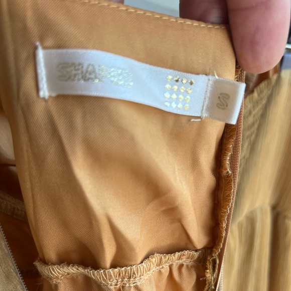 Anthropologie Shapes Gold Silk Dress - Picture 10 of 13